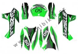 Samolepky, polepy minicross Gazelle 49cc, ECO zelená